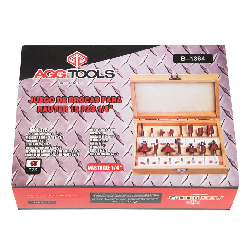 Fresas para router 1/4 (brocas router 1/4) 15 pz