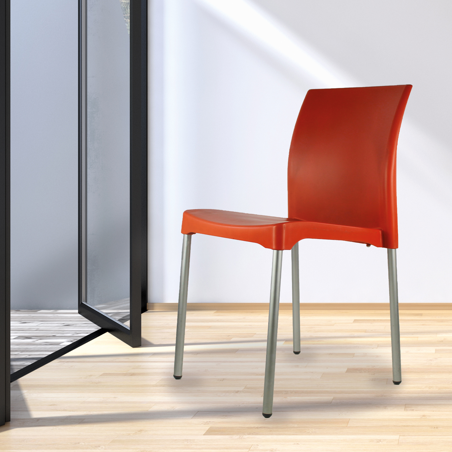 Set 4 Sillas para comedor Vivanti Naranja plastico Mundo In.