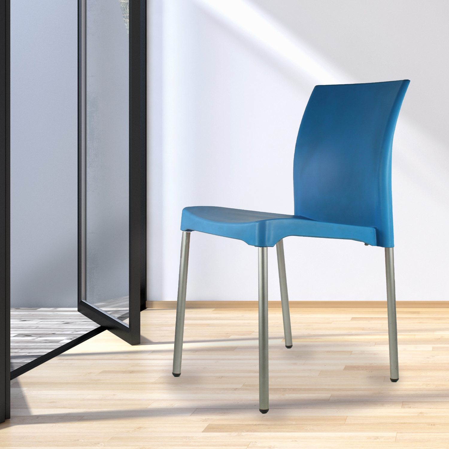 Set 4 Sillas para comedor Vivanti Azul plastico Mundo In.