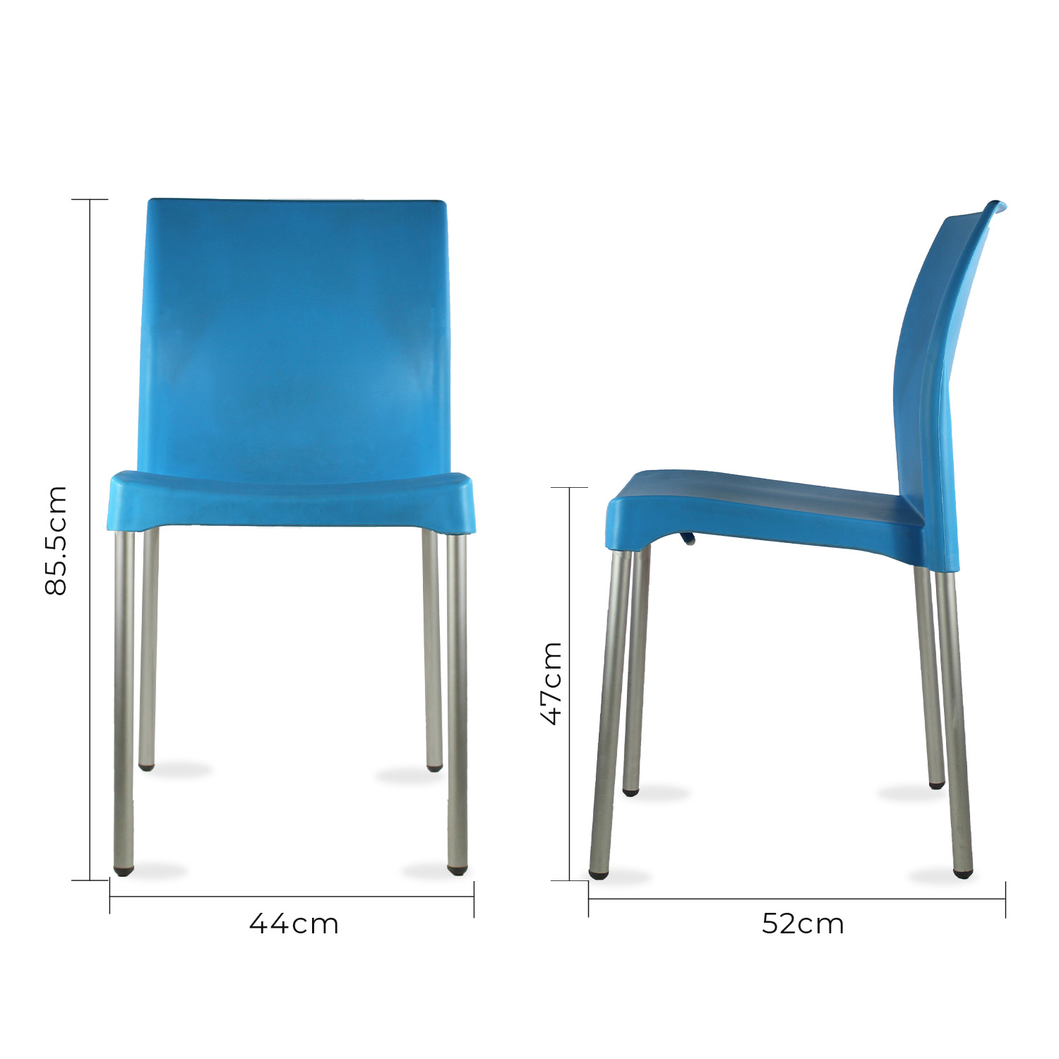 Set 4 Sillas para comedor Vivanti Azul plastico Mundo In.