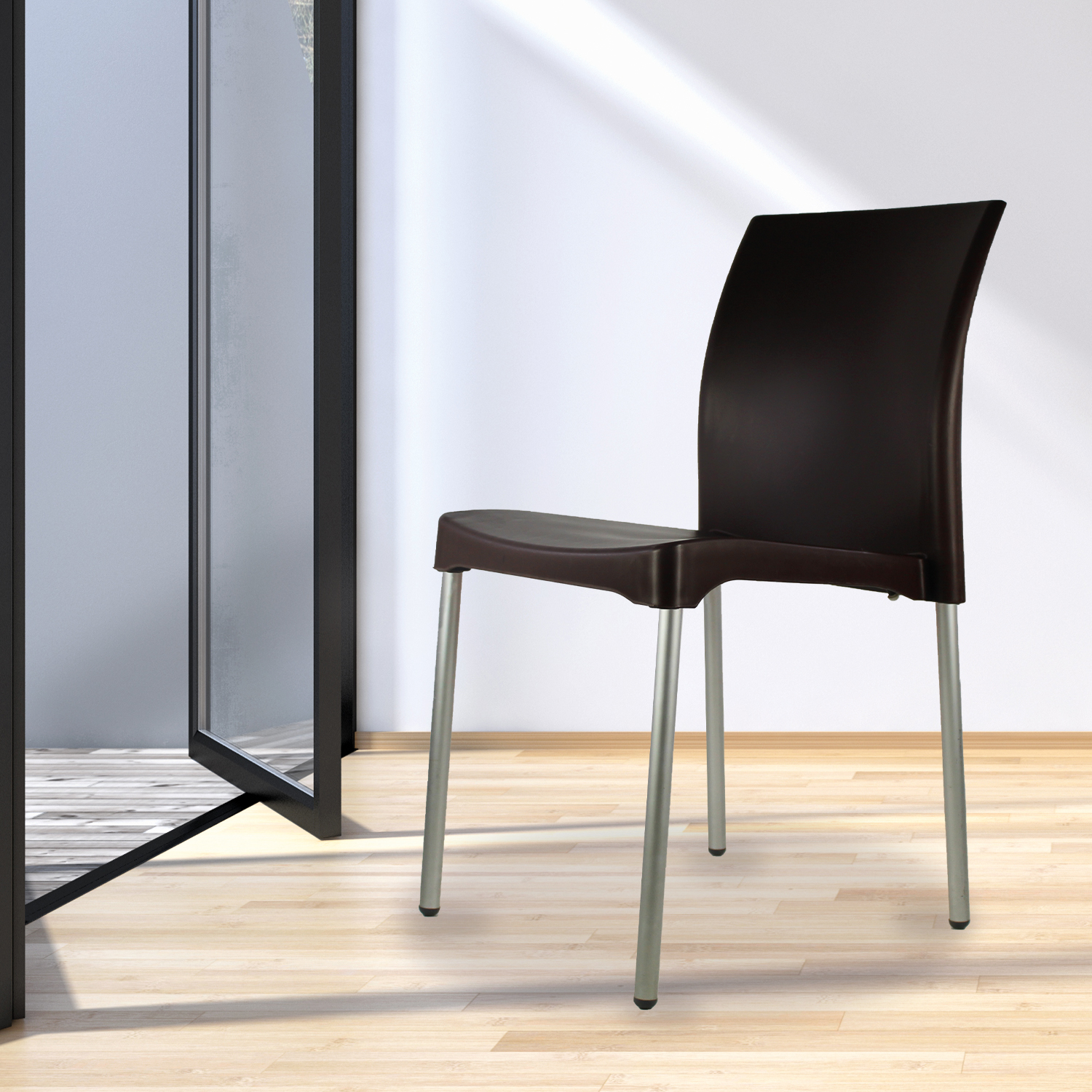 Set 4 Sillas para comedor Vivanti cafe plastico Mundo In.