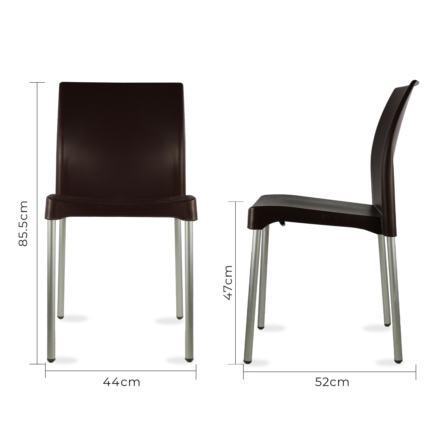 Set 4 Sillas para comedor Vivanti cafe plastico Mundo In.