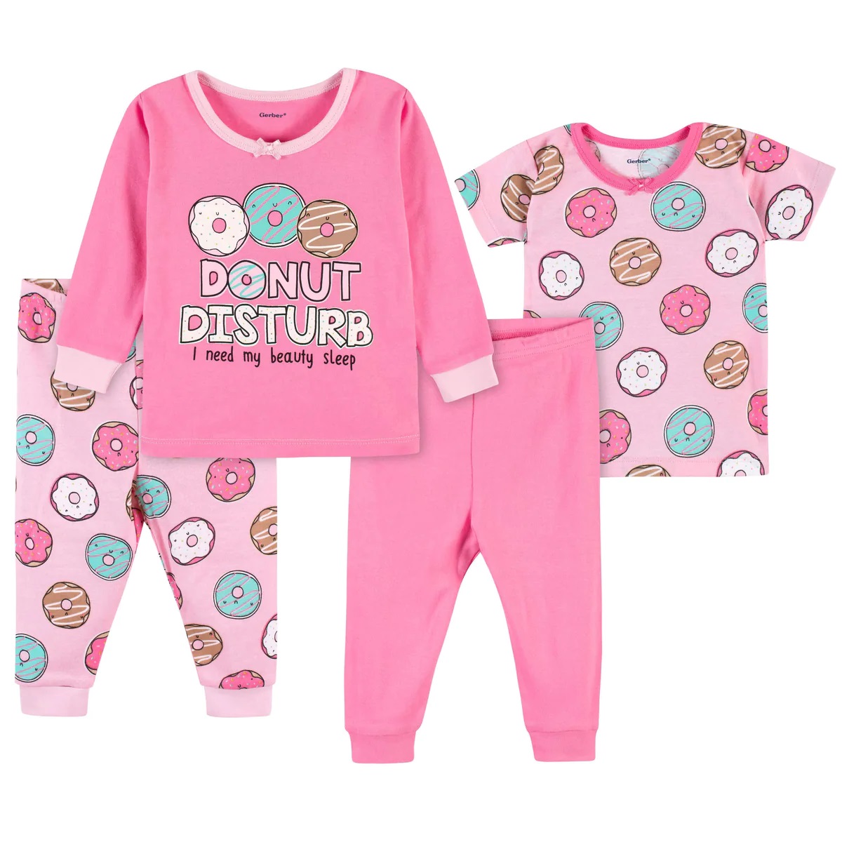 Gerber Set 4 Piezas Donas Pijama Algodón Ajustado