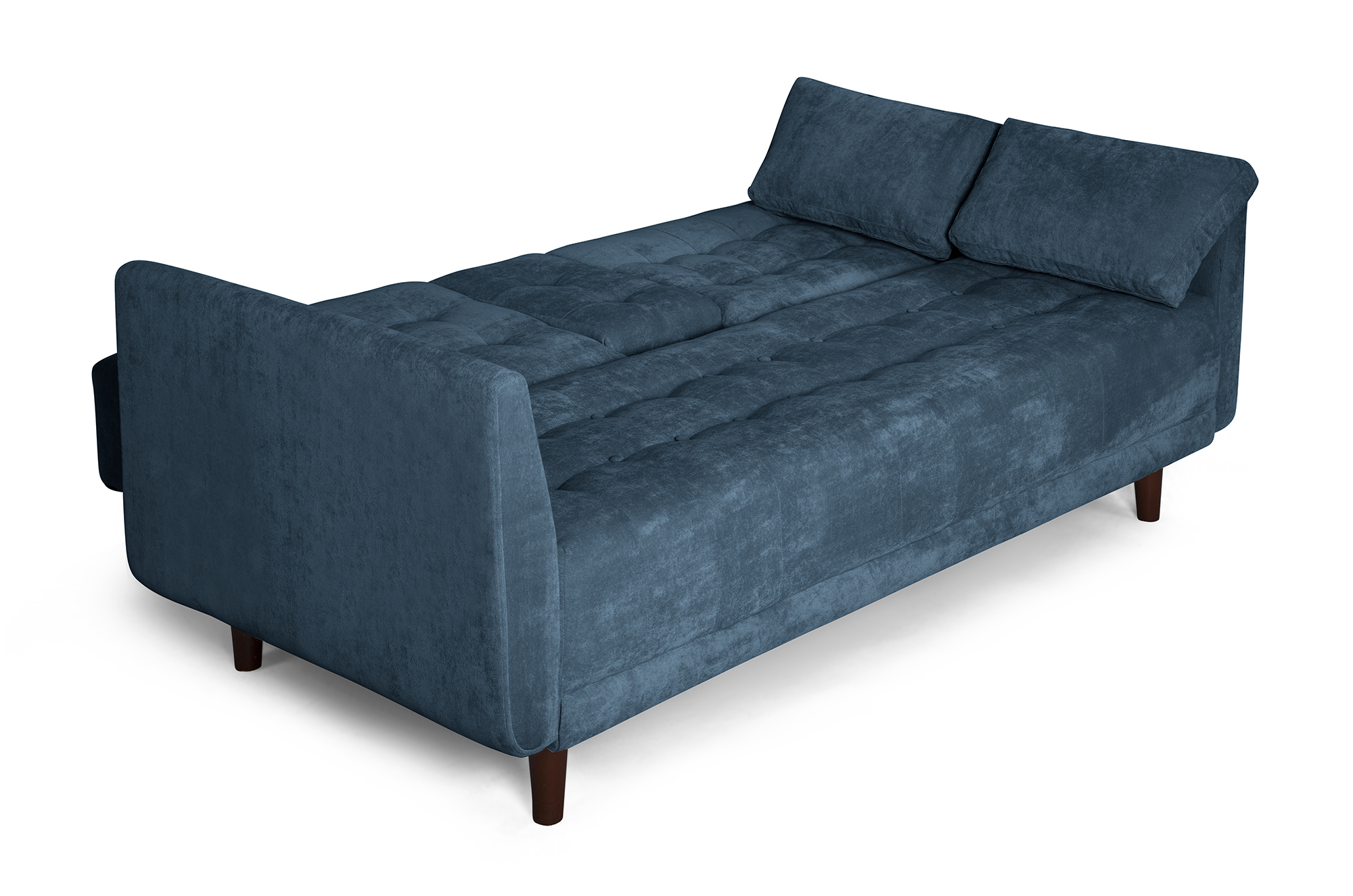 Sofá Cama Rocco Olivo Makora Beehive de velvet con portavasos.