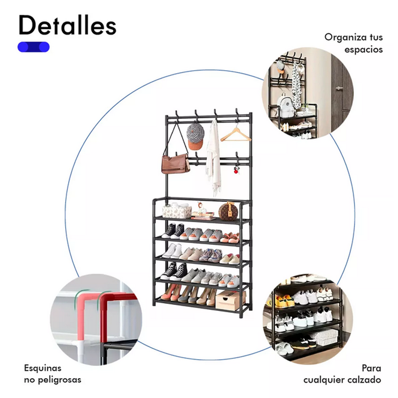 Perchero Armario Zapatero Organizador Closet Portatil Mueble.