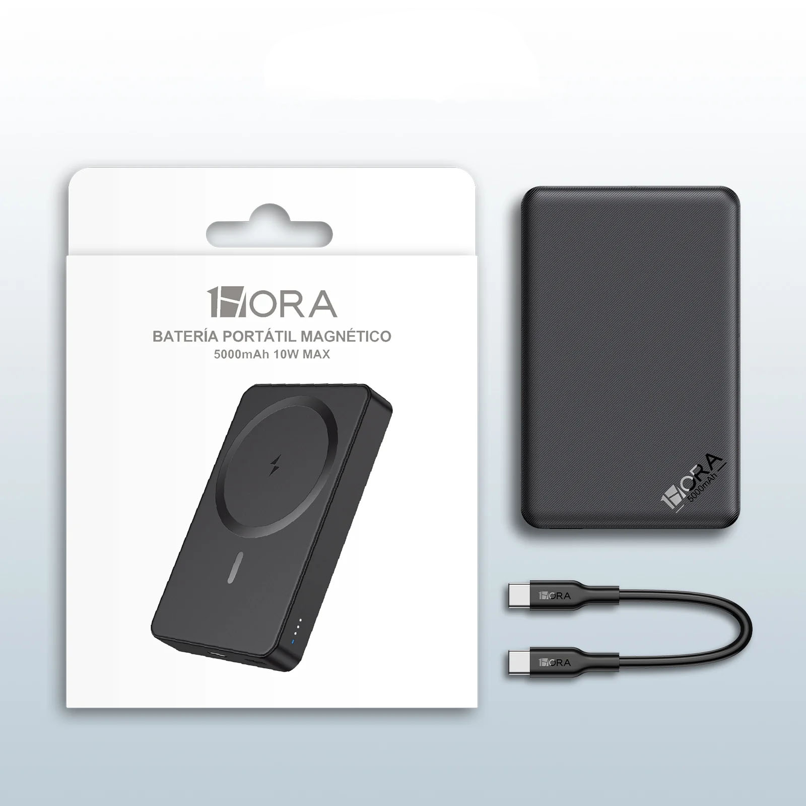 Power Bank Batería Portátil Magnético Inalámbrico 5000 mAh 1Hora.