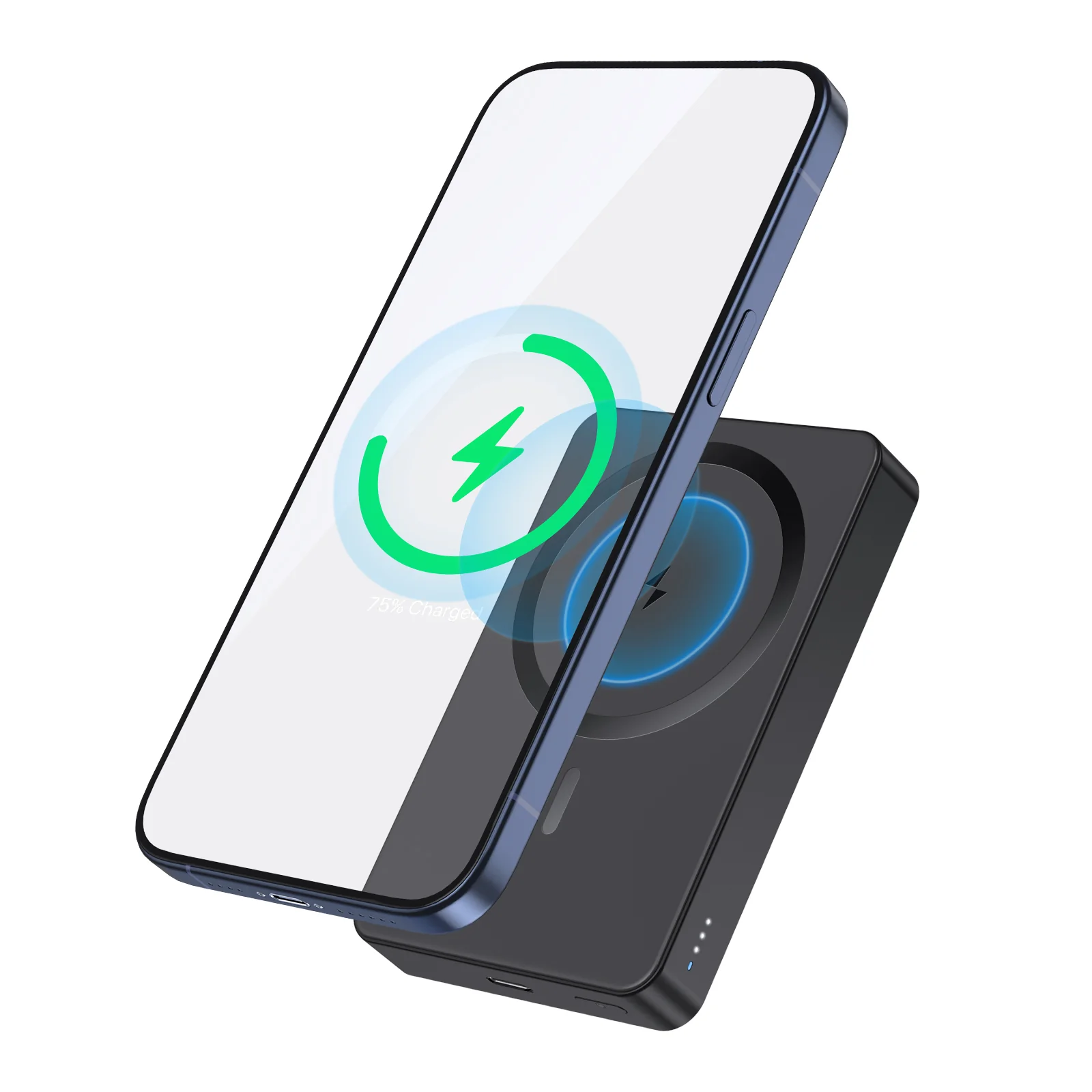 Power Bank Batería Portátil Magnético Inalámbrico 5000 mAh 1Hora.