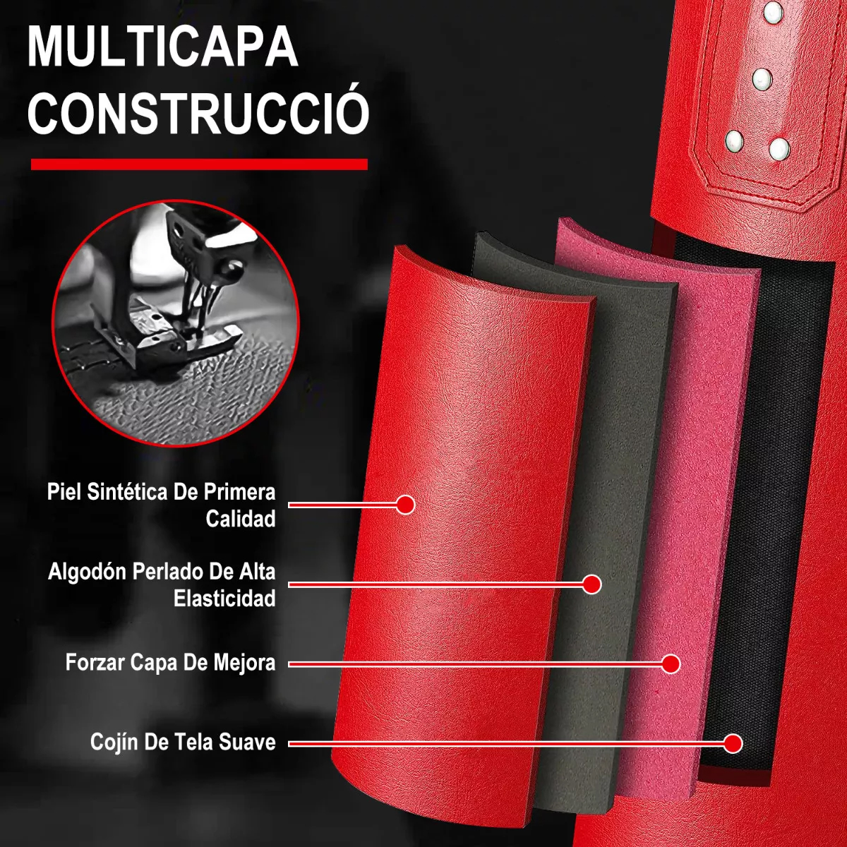 Saco Bolsa Boxeo 1.2m Premium Pu Saco De Boxeo Deportivo Kit