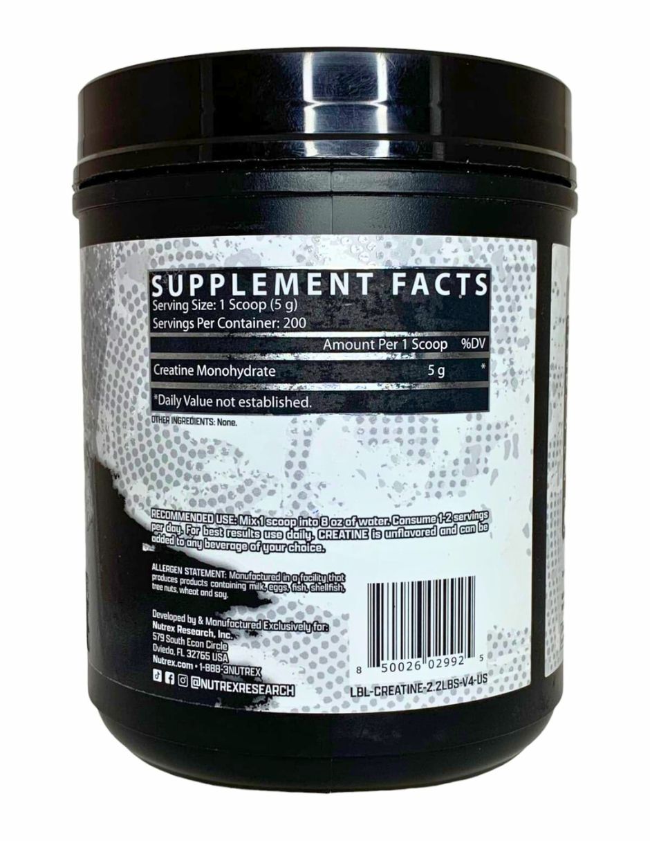 Creatina Nutrex 1kg  200 serv  Sin sabor