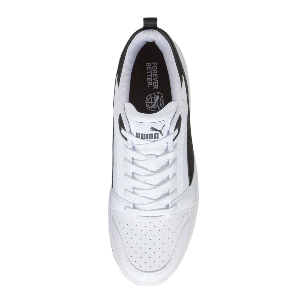 Tenis Casual Puma Rebound V6 Low Blanco-Negro 392328 02 Hombre.