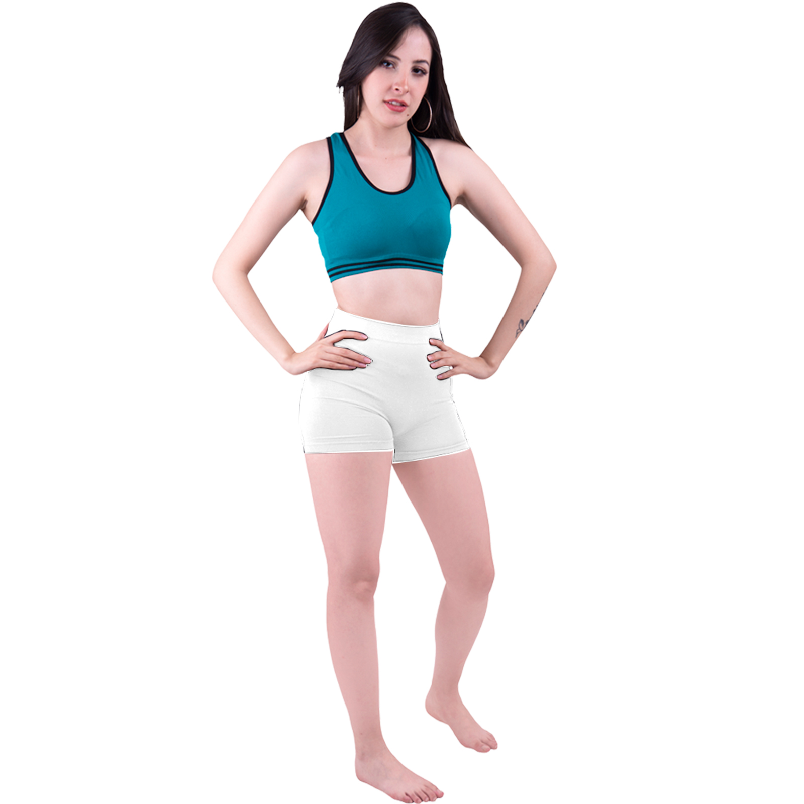 Short Deportivo Mujer, Unitalla, Duo Blanco - Blanco, Boxer, Pantalones Cortos, Ropa Interior.