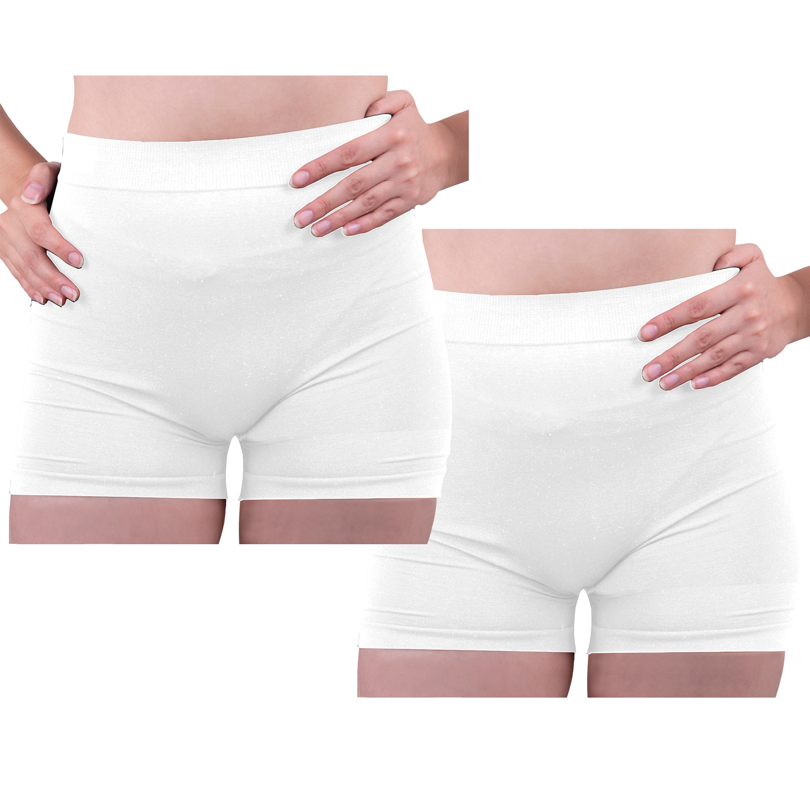 Short Deportivo Mujer, Unitalla, Duo Blanco - Blanco, Boxer, Pantalones Cortos, Ropa Interior.