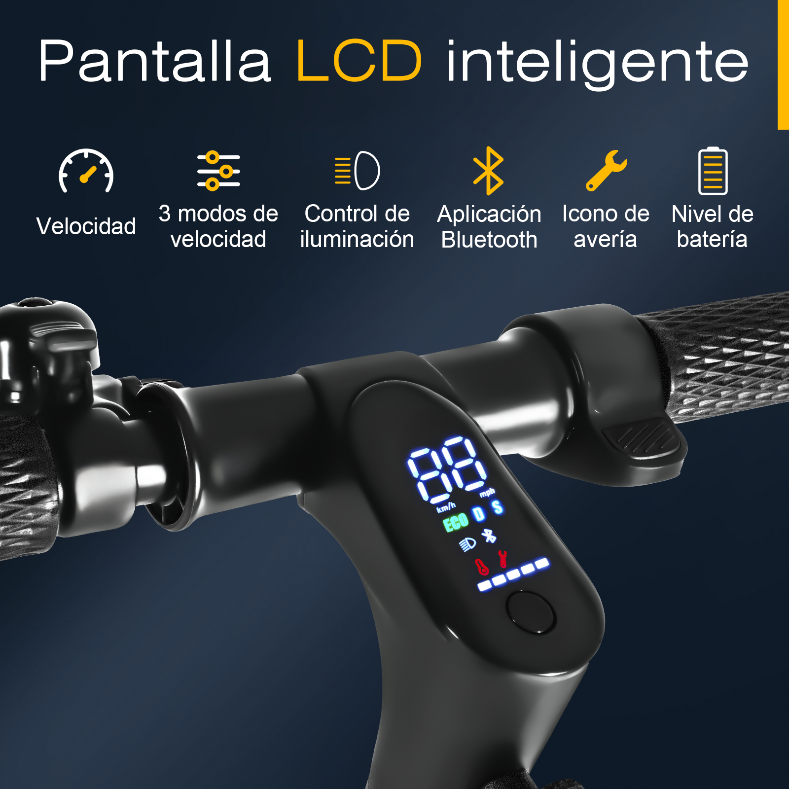 Scooter eléctrico Honey Whale M1 Negro.