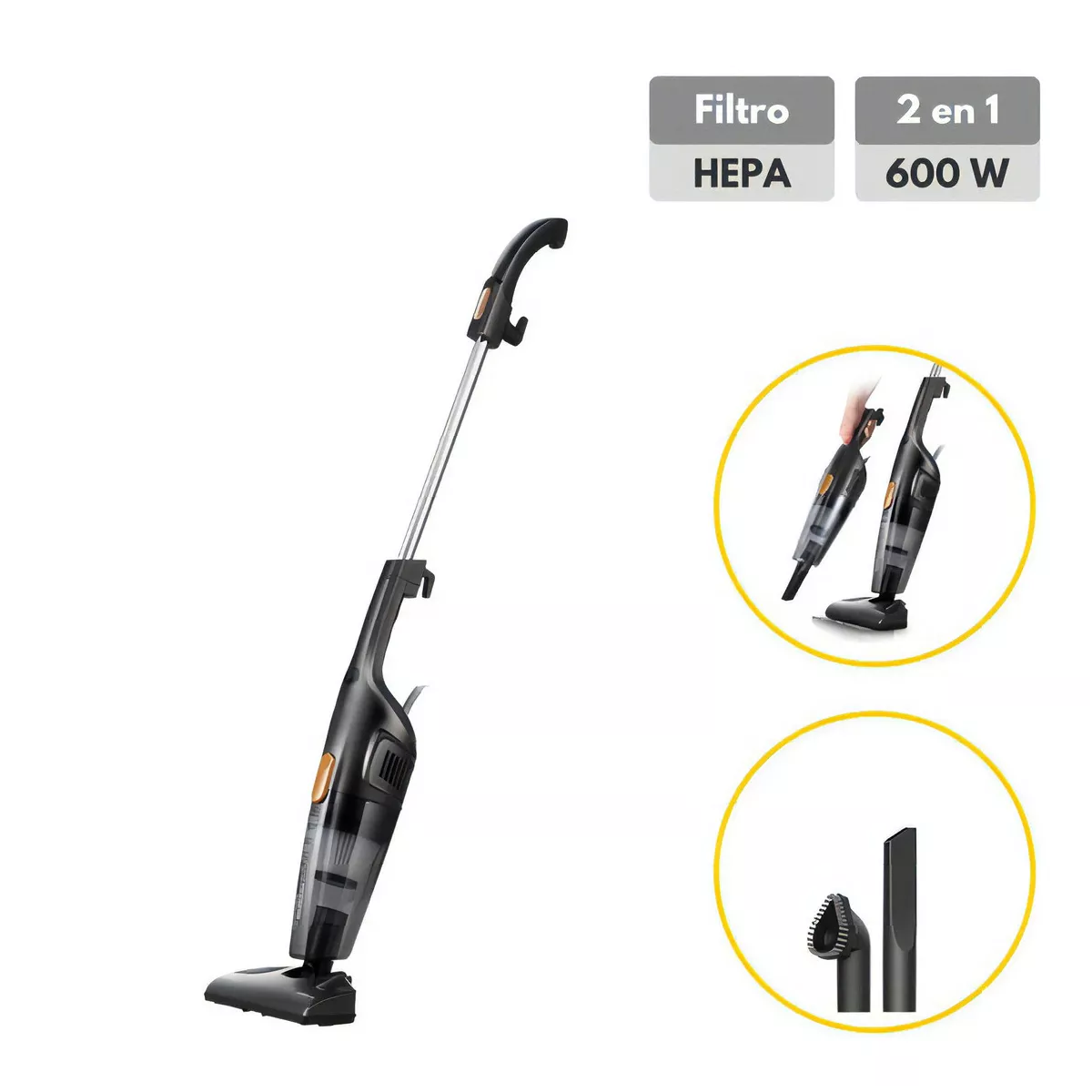 Aspiradora de mano vertical 1.2L color Negro DX115C