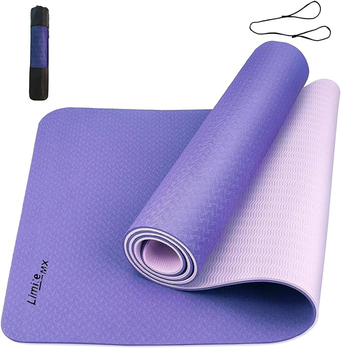 LÍMITE-MX Tapete de Yoga Antideslizante con Material ecológico TPE Agarre de Alto Rendimiento, Acolchado Ultra denso para Apoyo y Estabilidad en Yoga, Pilates, Gimnasio y Cualquier condición física General