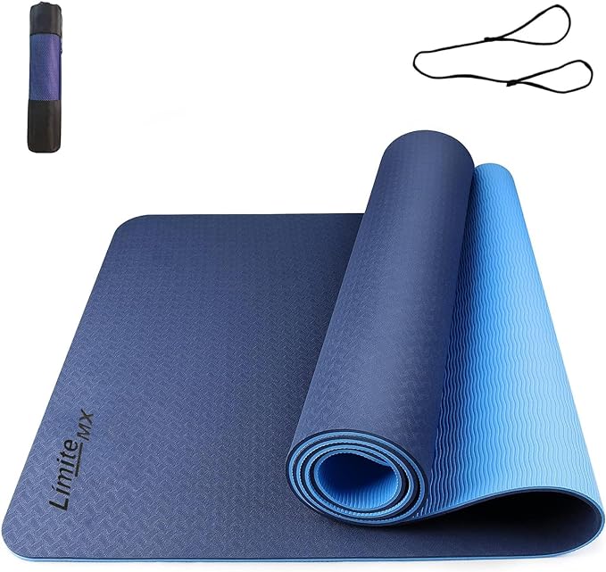 LÍMITE-MX Tapete de Yoga Antideslizante con Material ecológico TPE Agarre de Alto Rendimiento, Acolchado Ultra denso para Apoyo y Estabilidad en Yoga, Pilates, Gimnasio y Cualquier condición física General