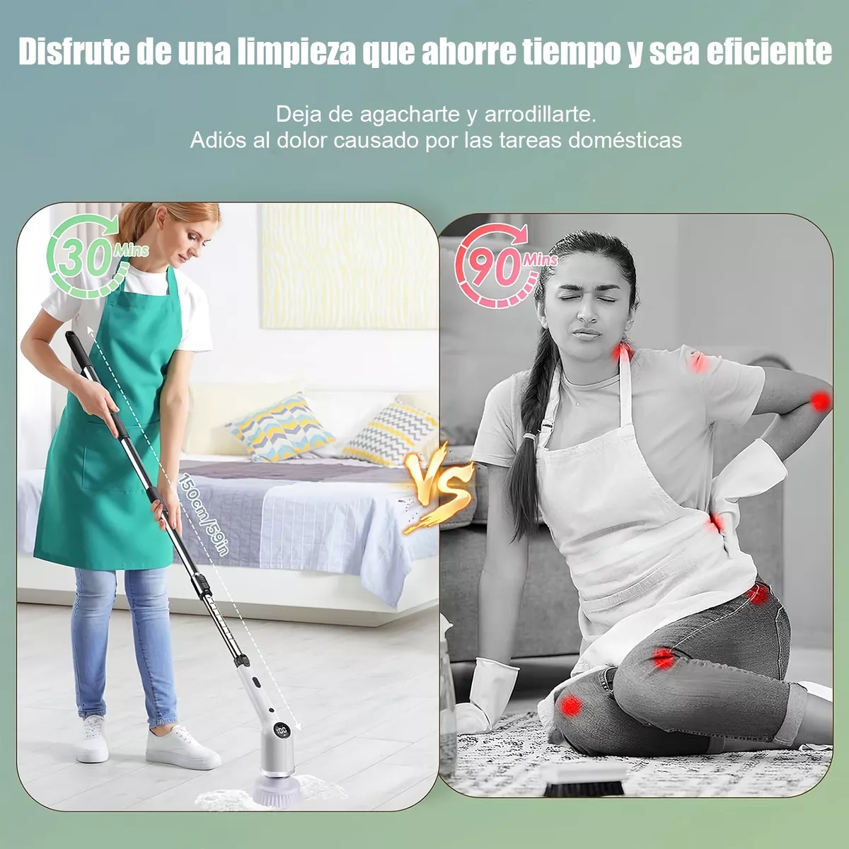 Cepillo De Limpieza Electrico Cepillo Electrico De Baño9 In1 Blanco