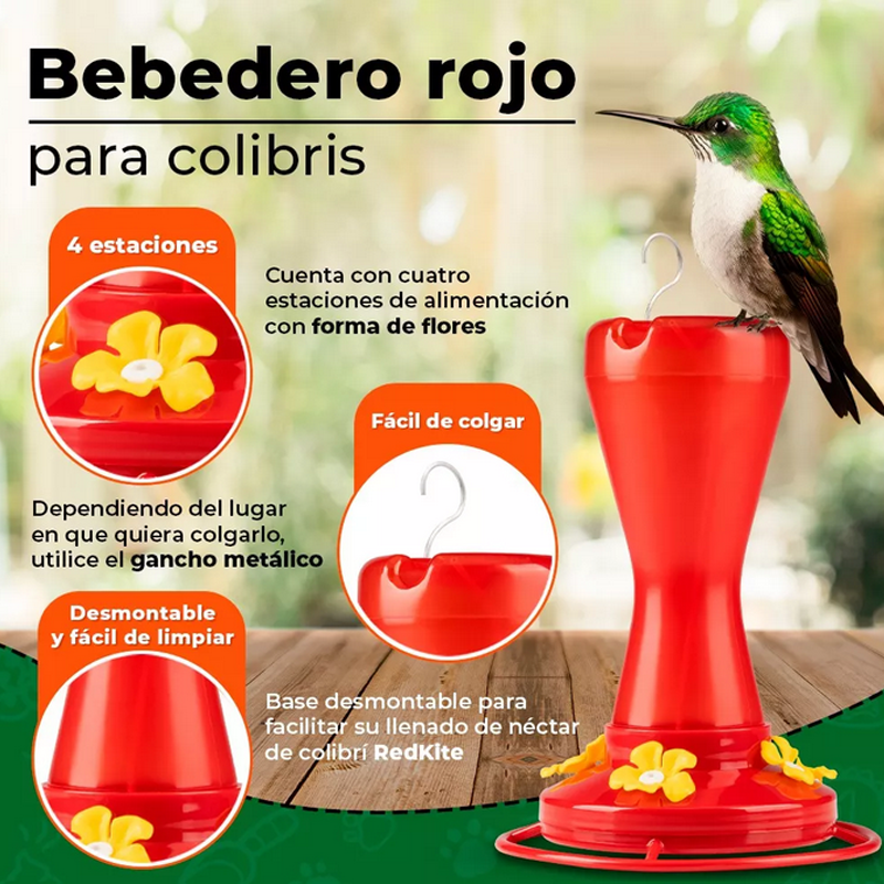 Bebedero Para Colibri 470 Ml.