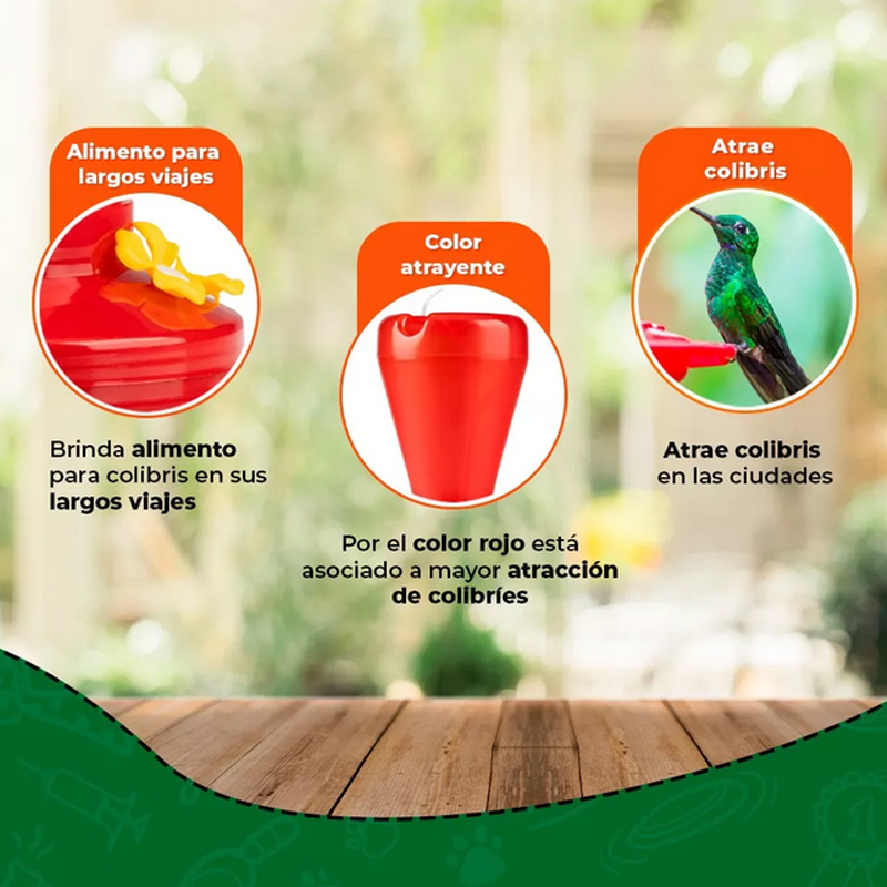 Bebedero Para Colibri 470 Ml.