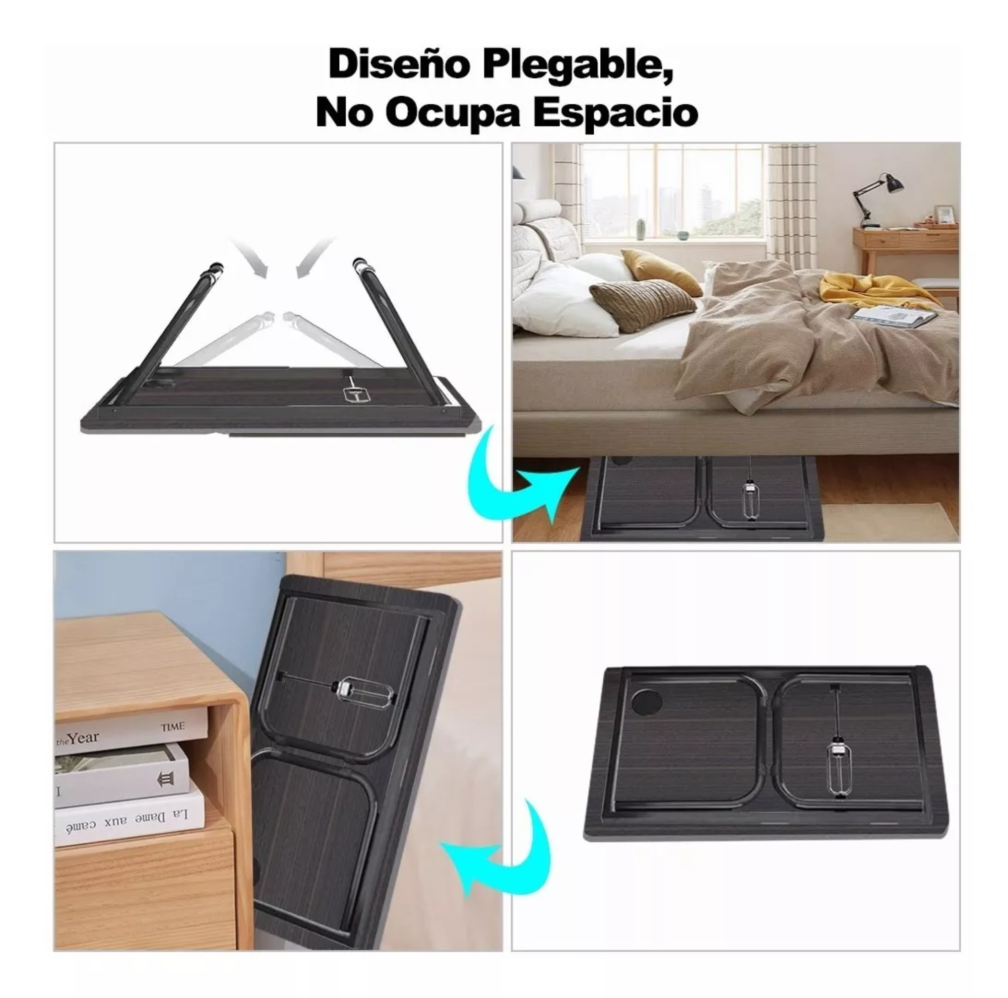 Mesa Cama Portátil Plegable Para Laptop Soporte Altura Ajust Color Negro