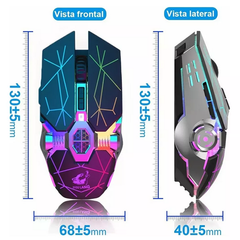 Mouse de juego inalámbrico recargable Free X13 star black.
