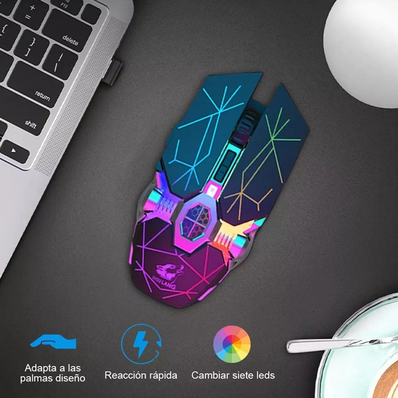 Mouse de juego inalámbrico recargable Free X13 star black.