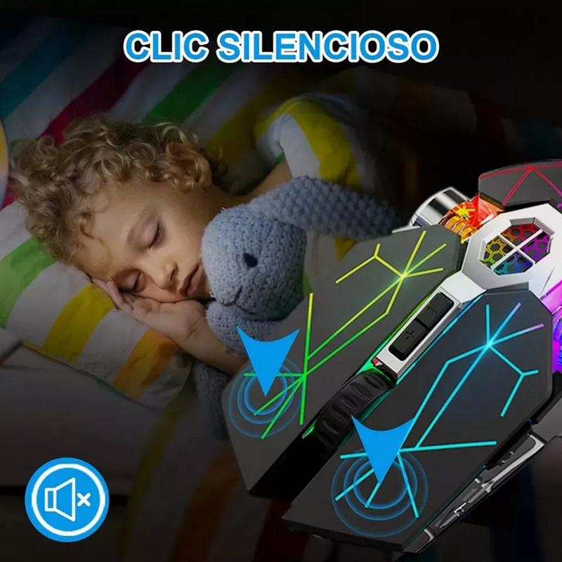 Mouse de juego inalámbrico recargable Free X13 star black.