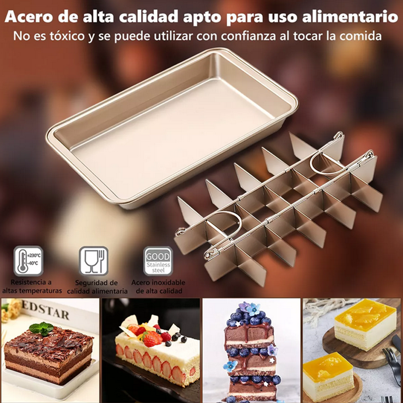 Molde Charola Para Pastel Brownie Pan Antiadherente Hornear.