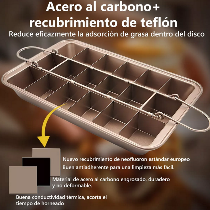 Molde Charola Para Pastel Brownie Pan Antiadherente Hornear.