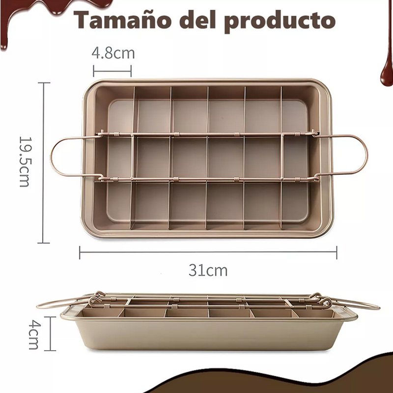 Molde Charola Para Pastel Brownie Pan Antiadherente Hornear.