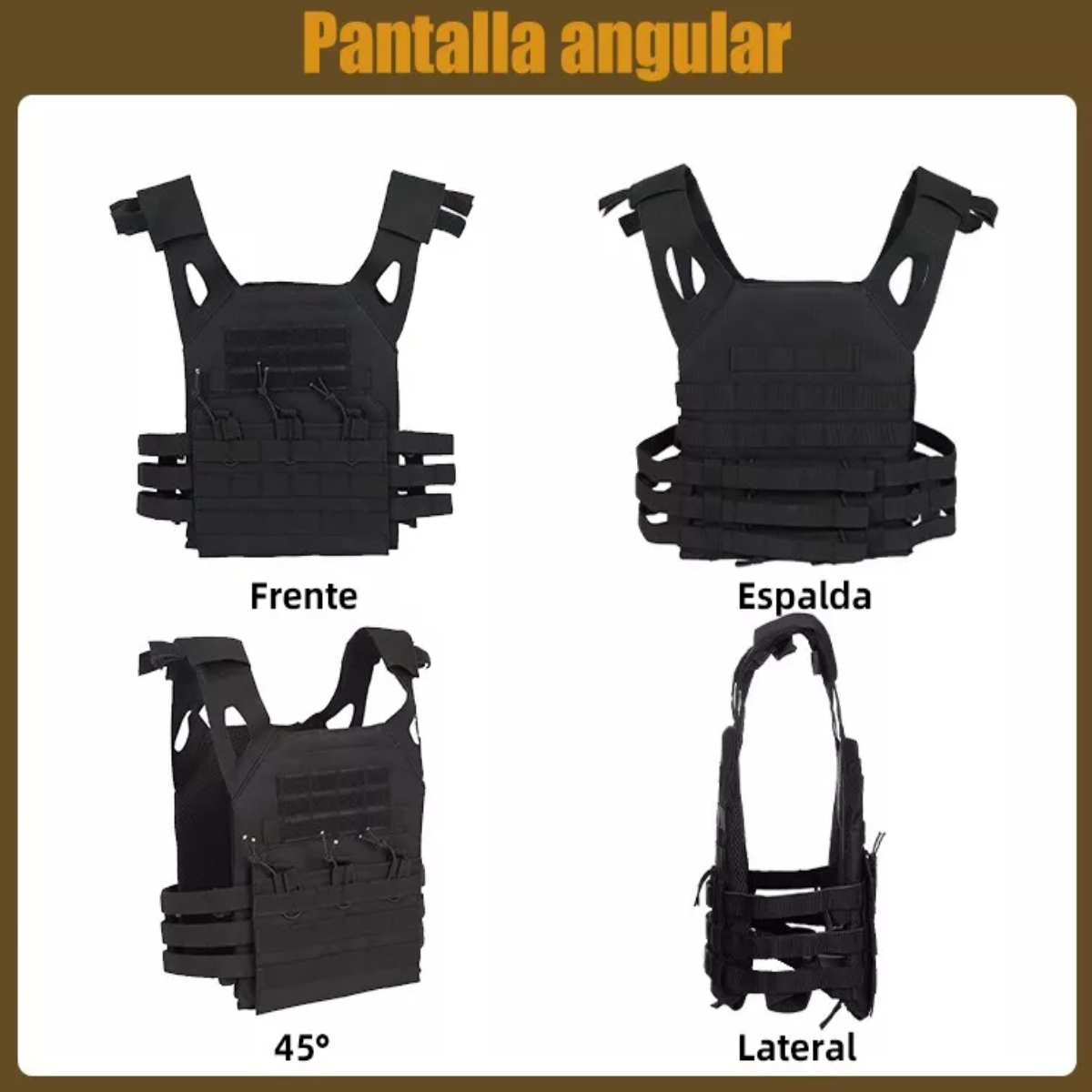 Chaleco Tactico Militar Paintball Removibles Airsoft Bolsos