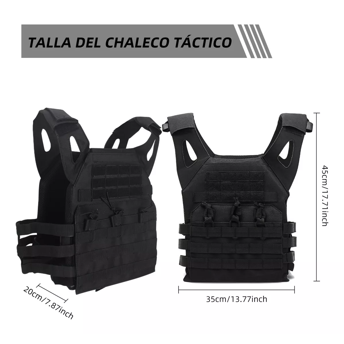 Chaleco Tactico Militar Paintball Removibles Airsoft Bolsos