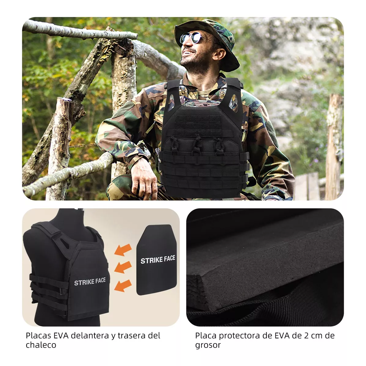Chaleco Tactico Militar Paintball Removibles Airsoft Bolsos