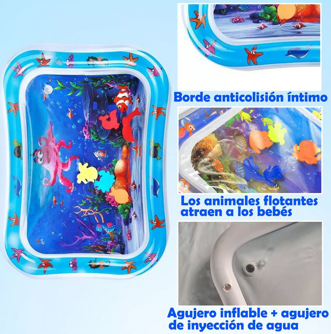 Cojín Agua Inflable Bebé Estimulación Temprana Alfombra .