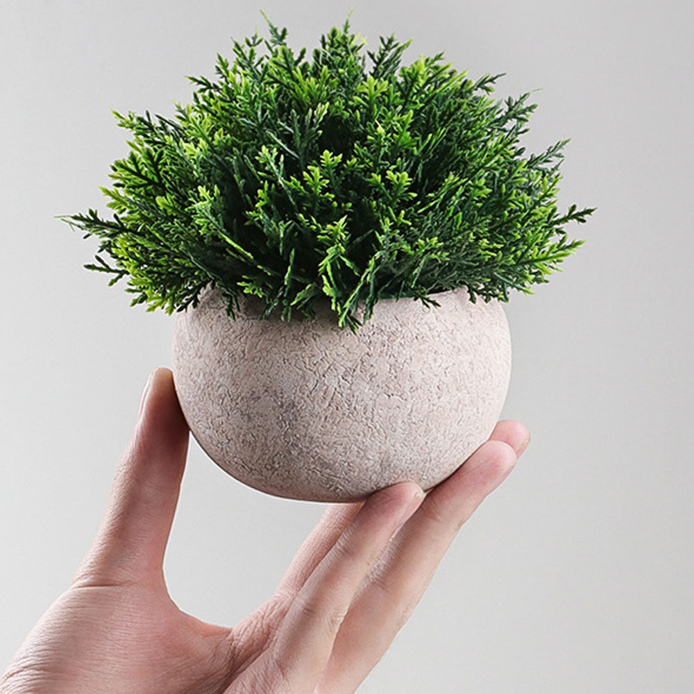 2 Plantas Artificiales Con Maceta Decoración Hogar Verde ModB.