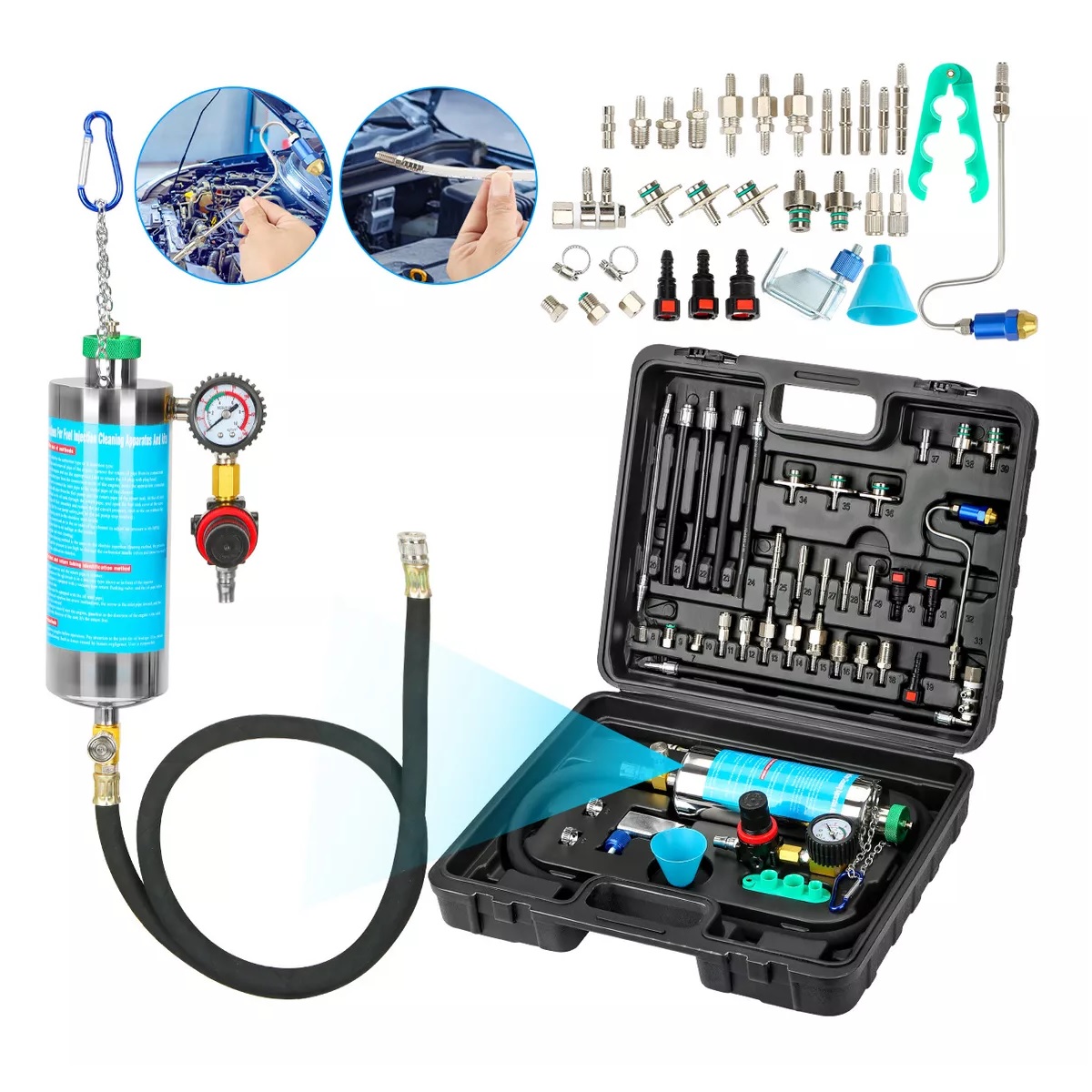 Limpiador De Inyectores De Boya Incluye Conector Kit 39 Pcs