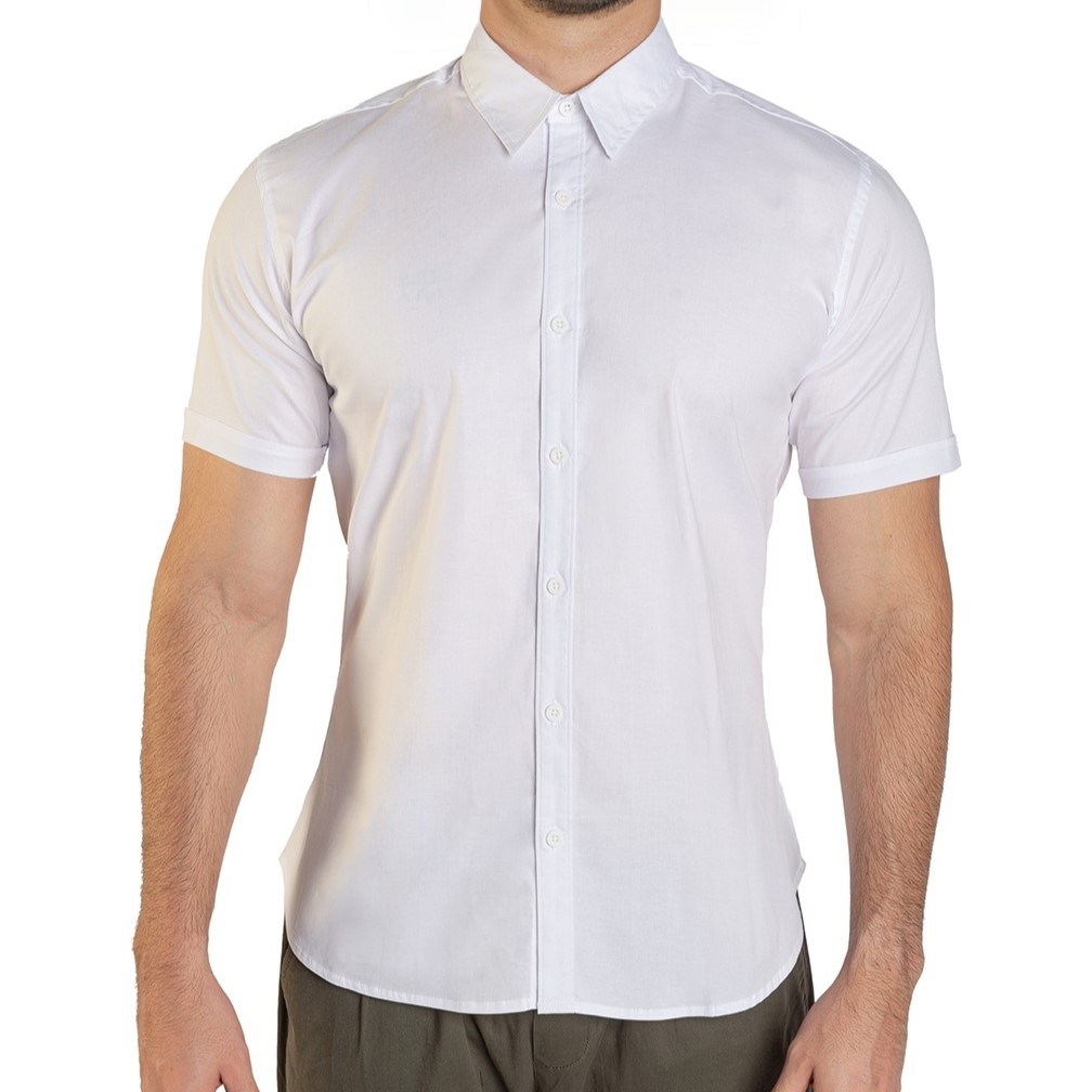 Camisa Manga Corta Stretch Hombre Slim Fit