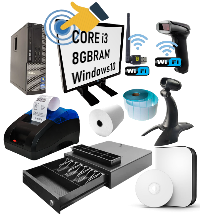 Kit Punto De Venta TOUCH Tiendify Abarrotes Farmacia Papeleria Ferretería Core i3 SSD POS TPV PDV