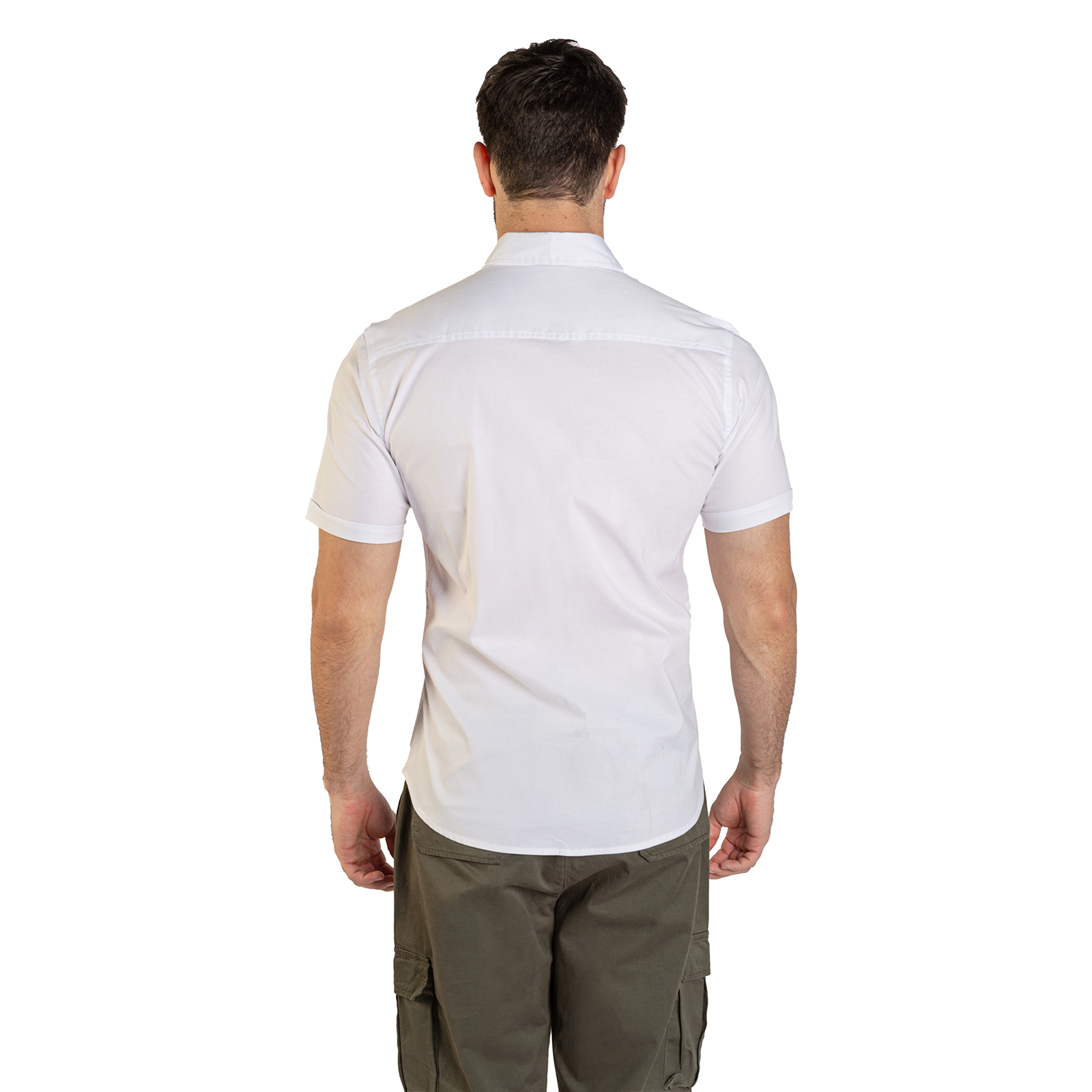 Camisa Manga Corta Stretch Hombre Slim Fit .