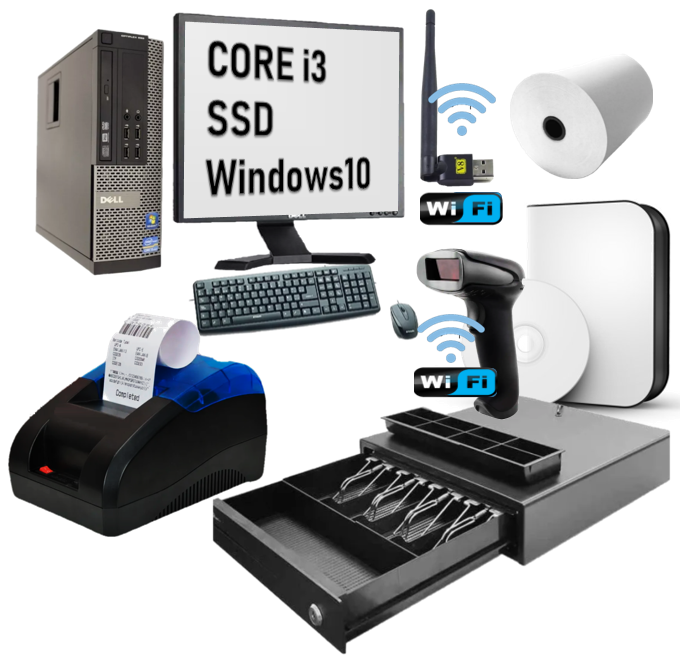 Kit Punto De Venta Tiendify Abarrotes Farmacia Papeleria Ferretería etc  MEGA Core i3 SSD POS TPV PDV