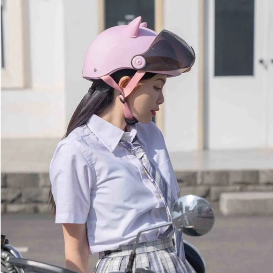 Adorno moto Decoración casco orejas gato motocicleta pegatinas accesorios rosa 2 pz contra agua.