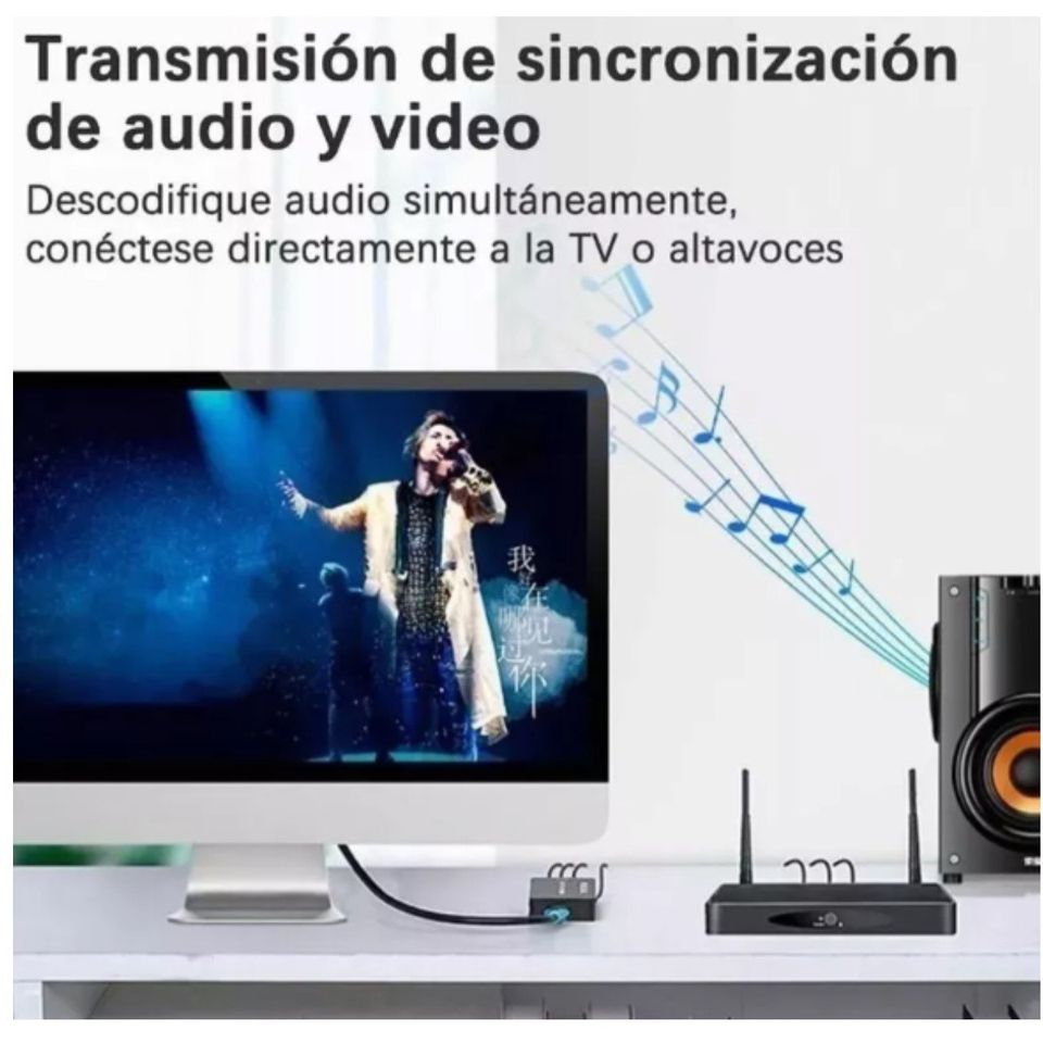 Convertidor Adaptador HDMI a RCA 1080p De Audio Y Video tv analógicas tv box negro imagen.