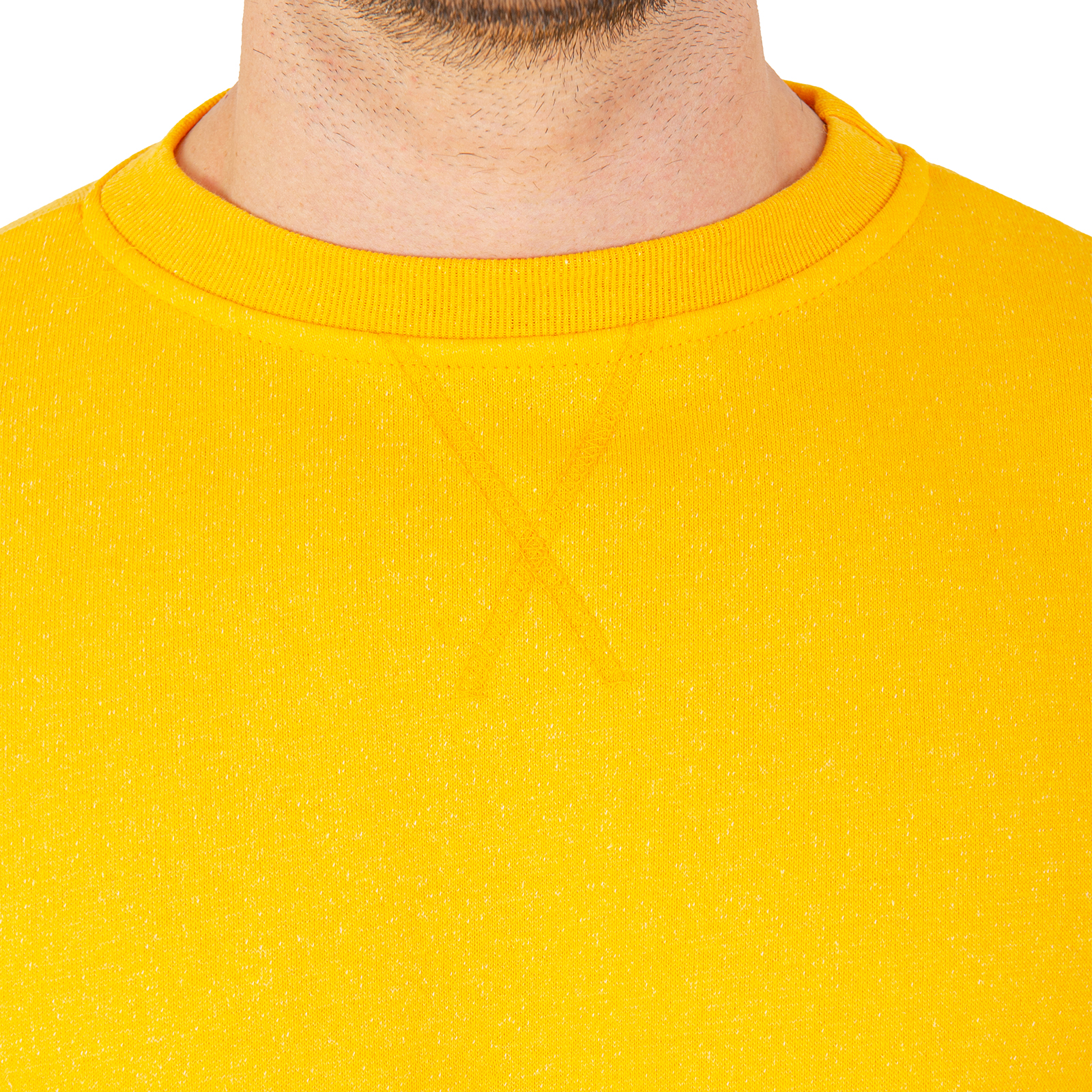 Sudadera Hombre Felpa Stretch Cuello Redondo Básico Chili Beans Color Amarillo.