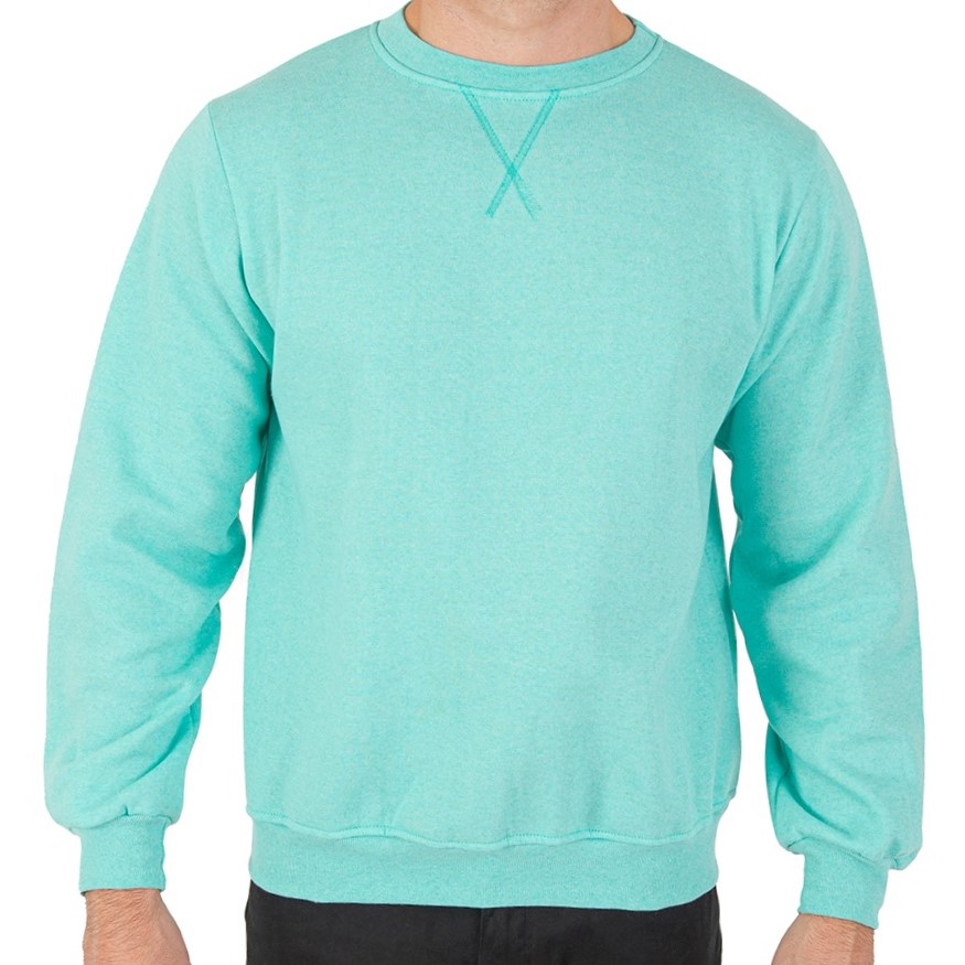 Sudadera Hombre Felpa Stretch Cuello Redondo Basico Chili Beans Color Menta