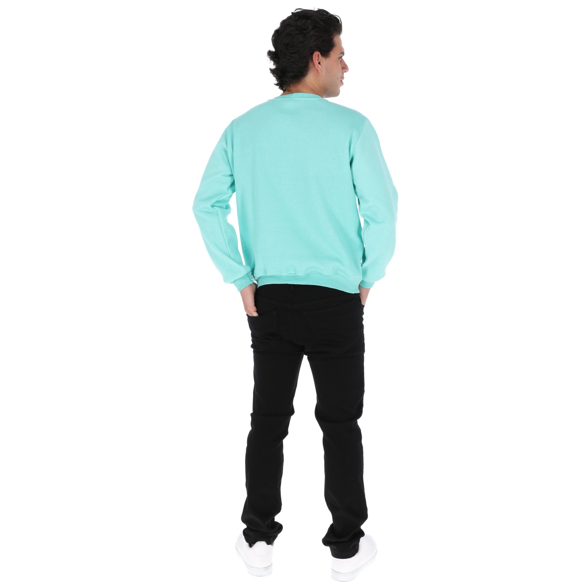 Sudadera Hombre Felpa Stretch Cuello Redondo Básico Chili Beans Color Menta
