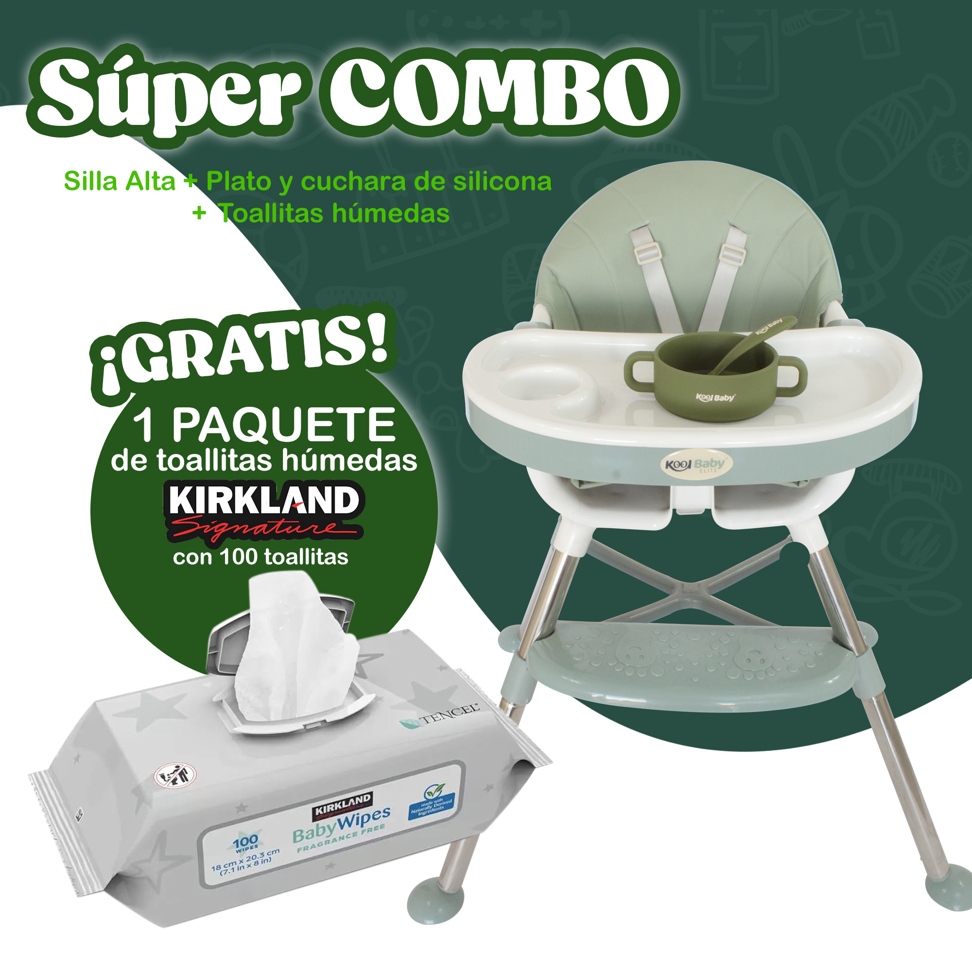 Silla alta para bebé KOOL BABY ELITE MOD. SA-E03.