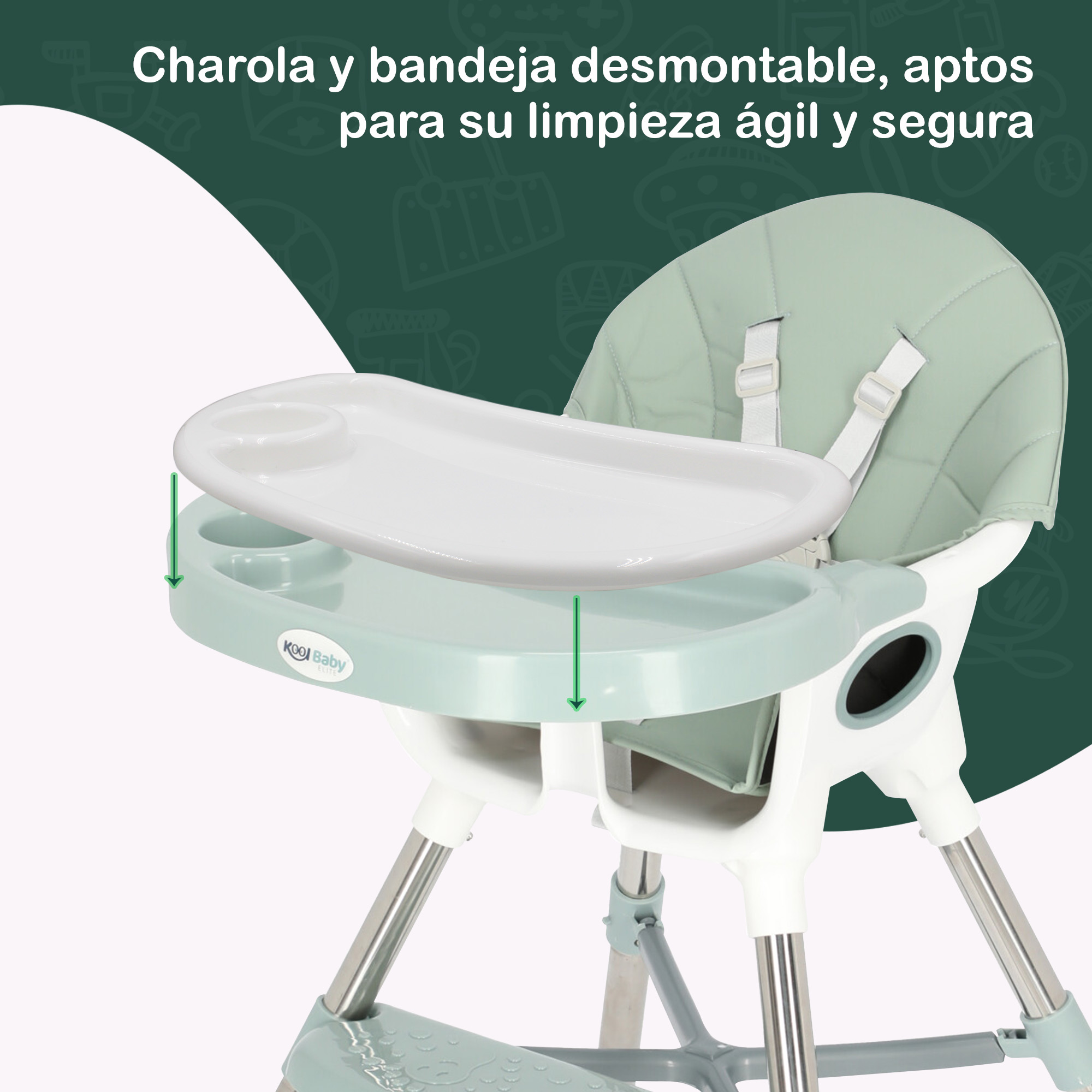 Silla alta para bebé KOOL BABY ELITE MOD. SA-E03.