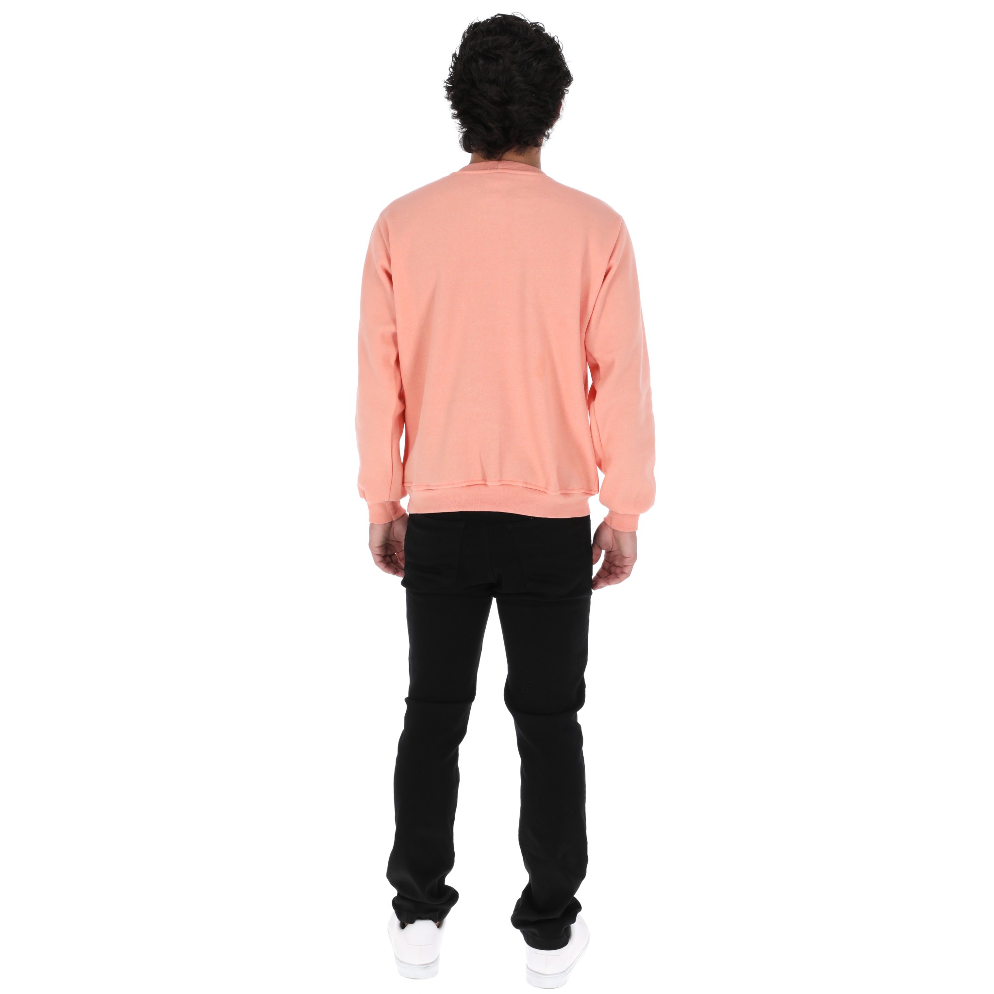 Sudadera Hombre Felpa Stretch Cuello Redondo Básico Chili Beans Color Coral