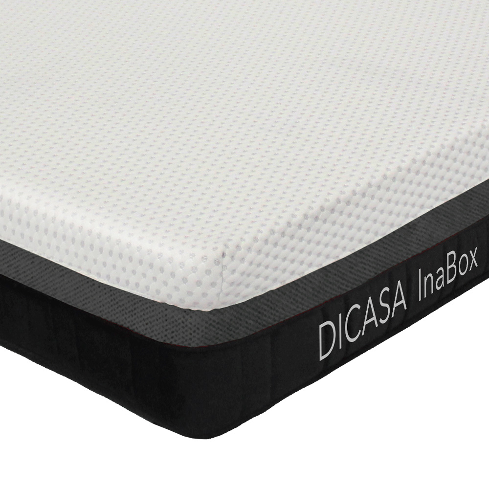 Colchon Matrimonial InaBox Con Box Negro y Sabanas Softy.