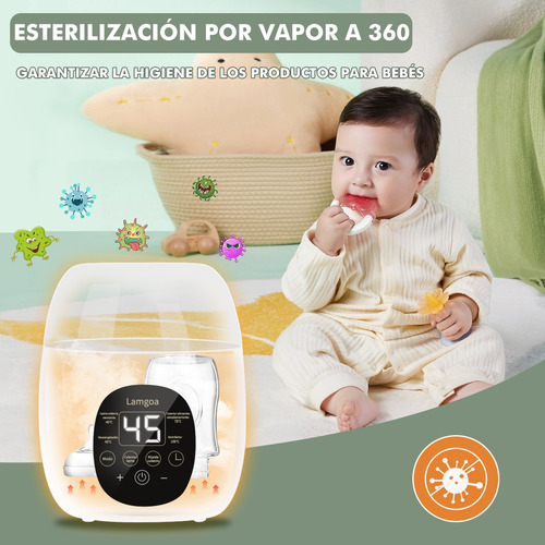 Calentador Esterilizador Biberones Control Táctil Para Bebé.